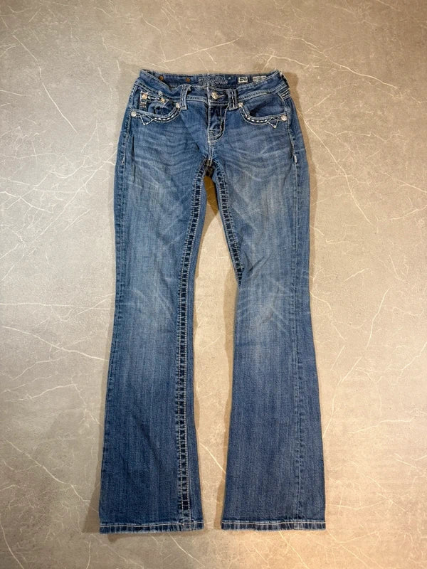 Miss Me Bootcut Low Waist Jeans Y2K Denim Blau (S)