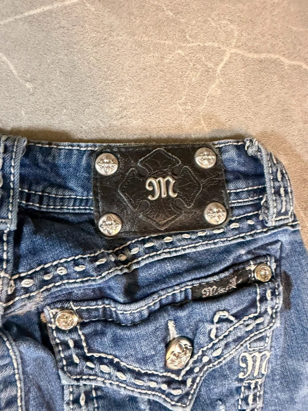 Miss Me Bootcut Low Waist Jeans Y2K Denim Blau (S)