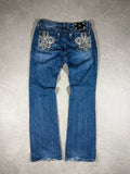 Miss Me Low waist Bootcut Y2k Jeans Washed Denim Blau (S/M)