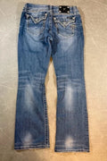 Miss Me Low Waist Bootcut Jeans Washed Denim Blue (S/M)
