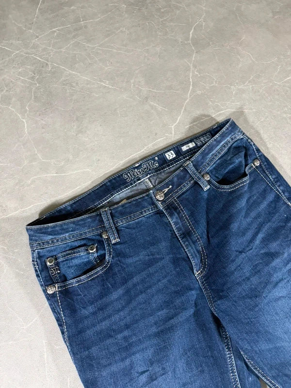 Miss Me Low waist Bootcut 2000 Y2k Washed Denim Jeans (M)