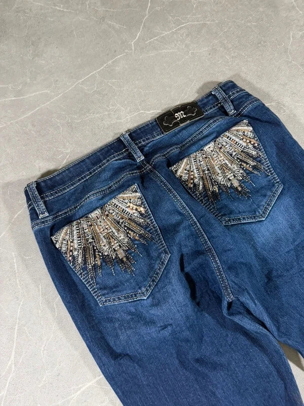 Miss Me Low waist Bootcut 2000 Y2k Washed Denim Jeans (M)