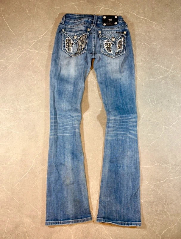 Miss Me Low Waist Bootcut Jeans Y2k Blau 2000style (S)