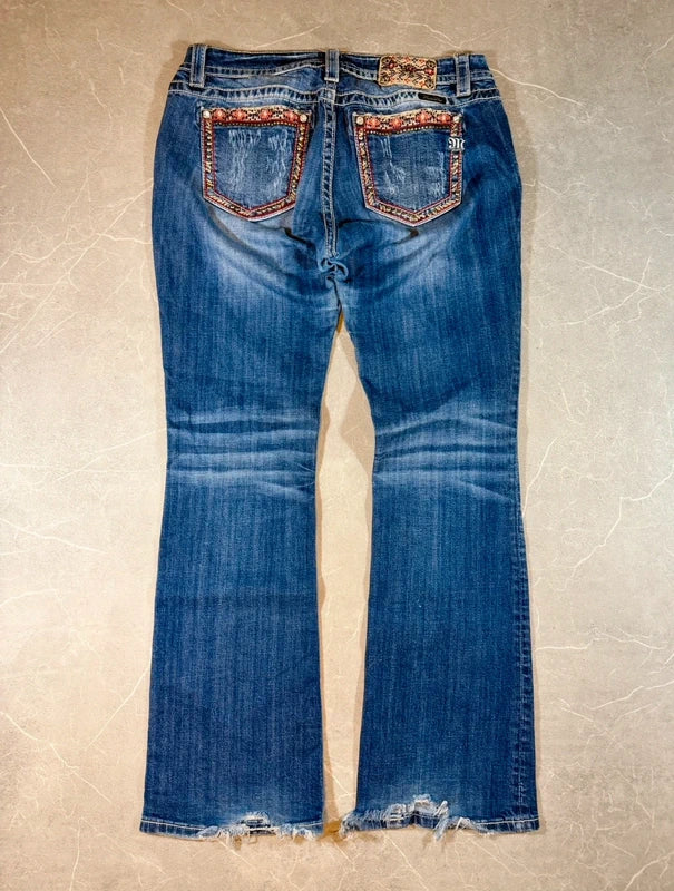 Miss Me Low Waist Bootcut Jeans Y2k Blau 2000style (M)