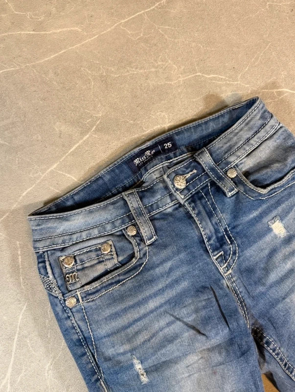 Miss Me Low Waist Bootcut Jeans Y2k Blau 2000style (S/M)