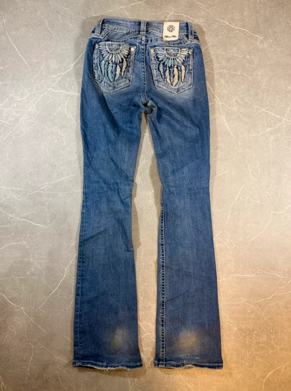 Miss Me Low Waist Bootcut Jeans Y2k Blau 2000style (S/M)