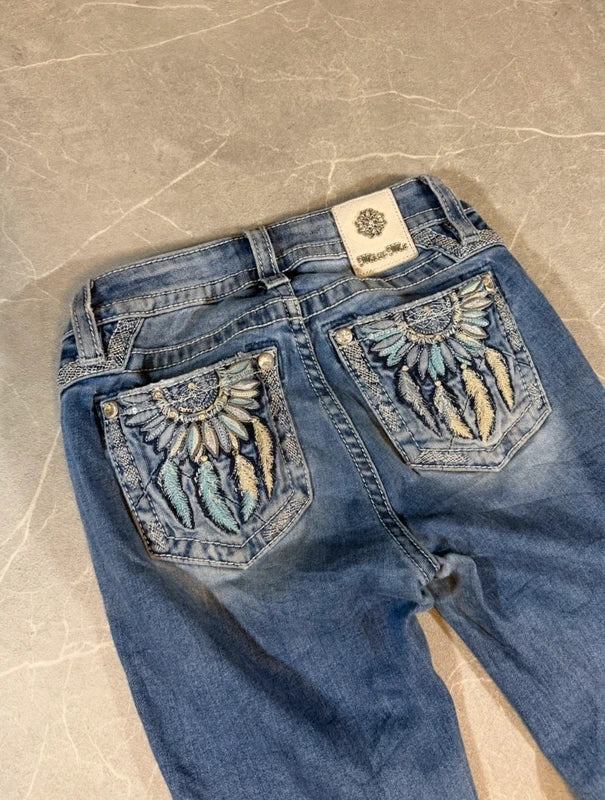 Miss Me Low Waist Bootcut Jeans Y2k Blau 2000style (S/M)